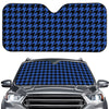 Blue And Black Houndstooth Print Car Windshield Sun Shade