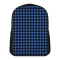 Blue And Black Houndstooth Print Casual Backpack