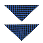 Blue And Black Houndstooth Print Dog Bandana