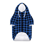Blue And Black Houndstooth Print Dog Zip Up Hoodie