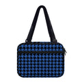 Blue And Black Houndstooth Print Double Strap Bible Bag