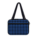 Blue And Black Houndstooth Print Double Strap Bible Bag