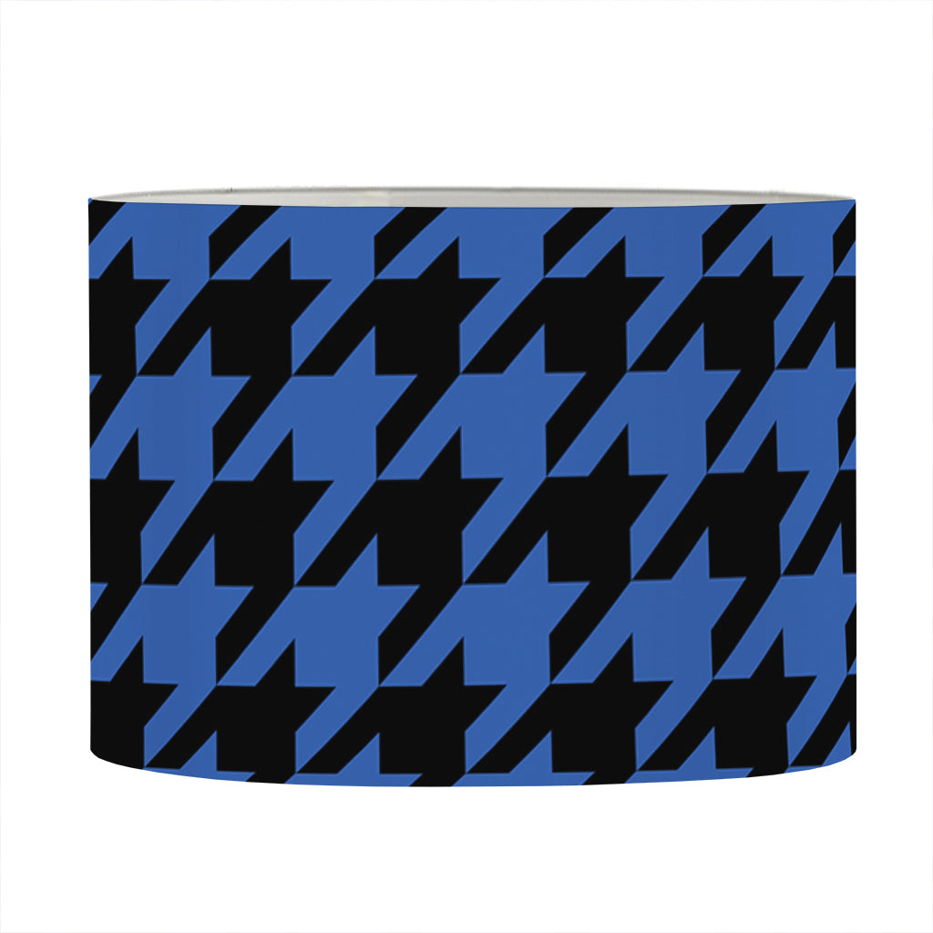 Blue And Black Houndstooth Print Drum Lamp Shade