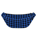Blue And Black Houndstooth Print Fanny Pack