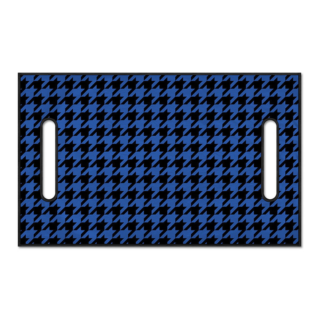 Blue And Black Houndstooth Print Golf Cart Seat Cover