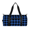 Blue And Black Houndstooth Print Gym Bag