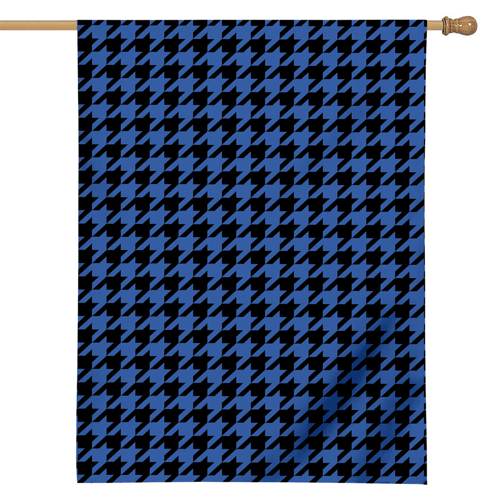 Blue And Black Houndstooth Print House Flag
