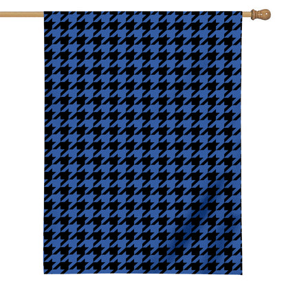 Blue And Black Houndstooth Print House Flag