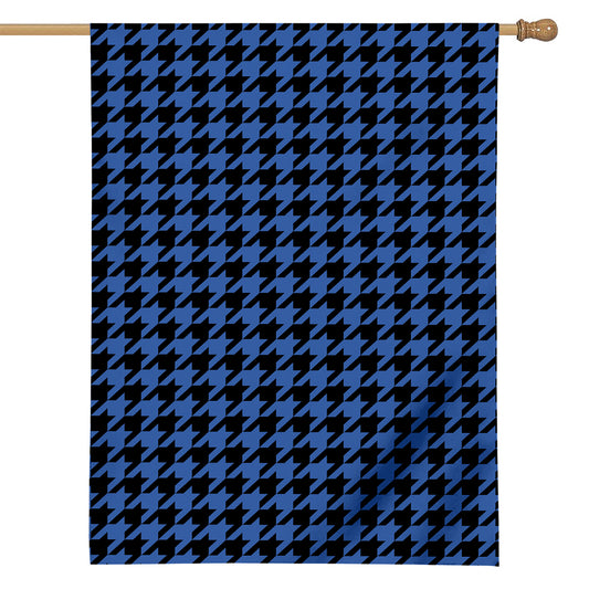 Blue And Black Houndstooth Print House Flag