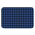 Blue And Black Houndstooth Print Indoor Door Mat