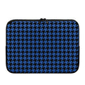 Blue And Black Houndstooth Print Laptop Sleeve