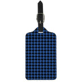 Blue And Black Houndstooth Print Luggage Tag