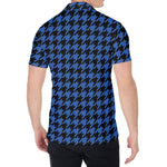 Blue And Black Houndstooth Print Men's Shirt