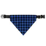 Blue And Black Houndstooth Print Over The Collar Dog Bandana