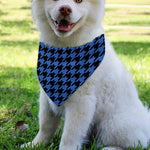 Blue And Black Houndstooth Print Over The Collar Dog Bandana