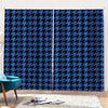 Blue And Black Houndstooth Print Pencil Pleat Curtains