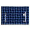 Blue And Black Houndstooth Print Placemat