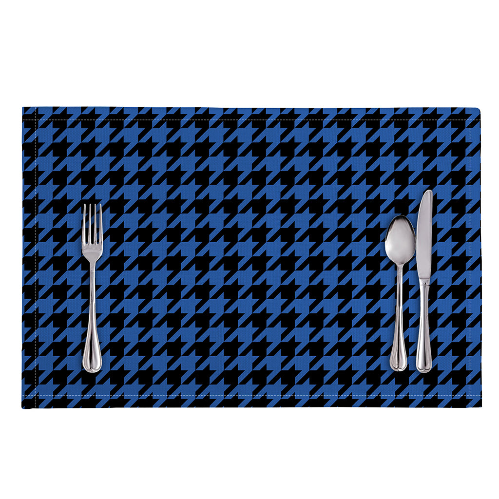 Blue And Black Houndstooth Print Placemat