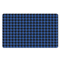 Blue And Black Houndstooth Print Polyester Doormat
