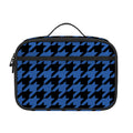 Blue And Black Houndstooth Print Portable Lunch Bag