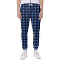 Blue And Black Houndstooth Print Joggers