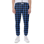 Blue And Black Houndstooth Print Scuba Joggers