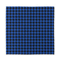 Blue And Black Houndstooth Print Silk Bandana