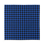 Blue And Black Houndstooth Print Silk Bandana