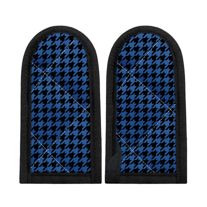 Blue And Black Houndstooth Print Skillet Handle Cover