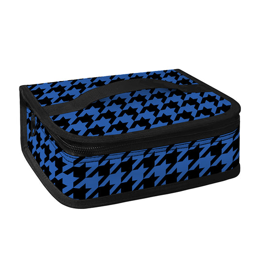 Blue And Black Houndstooth Print Small Lunch Bag