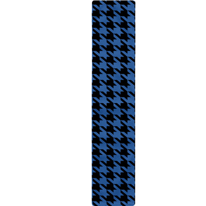 Blue And Black Houndstooth Print Table Runner