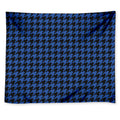 Blue And Black Houndstooth Print Tapestry