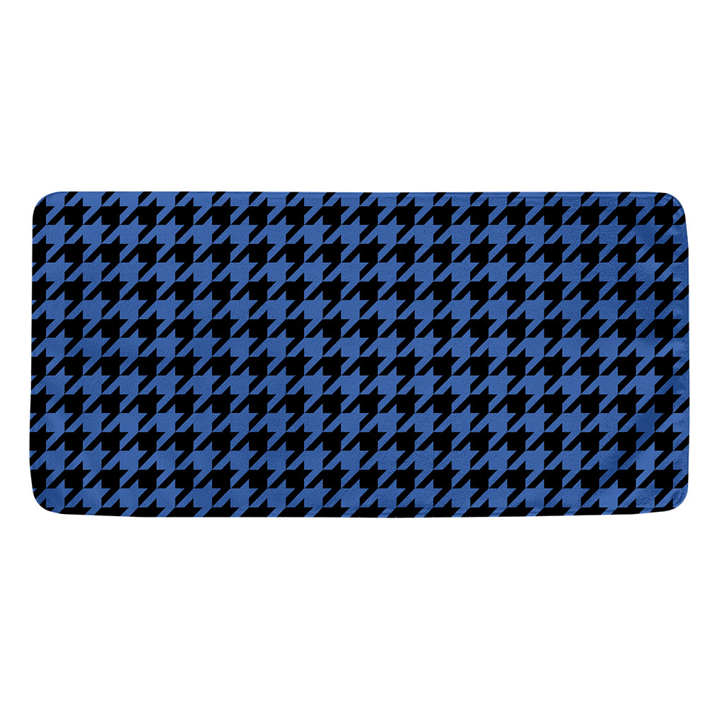 Blue And Black Houndstooth Print Towel