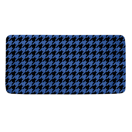Blue And Black Houndstooth Print Towel