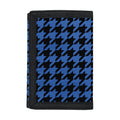 Blue And Black Houndstooth Print Trifold Wallet