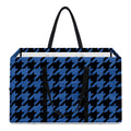 Blue And Black Houndstooth Print Utility Tote Bag