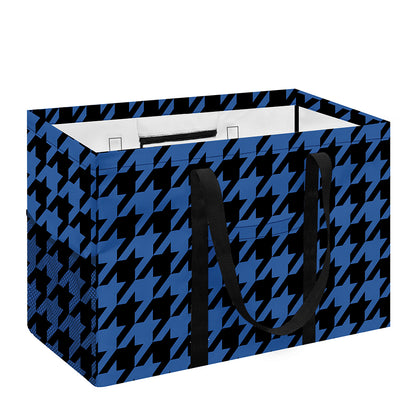 Blue And Black Houndstooth Print Utility Tote Bag