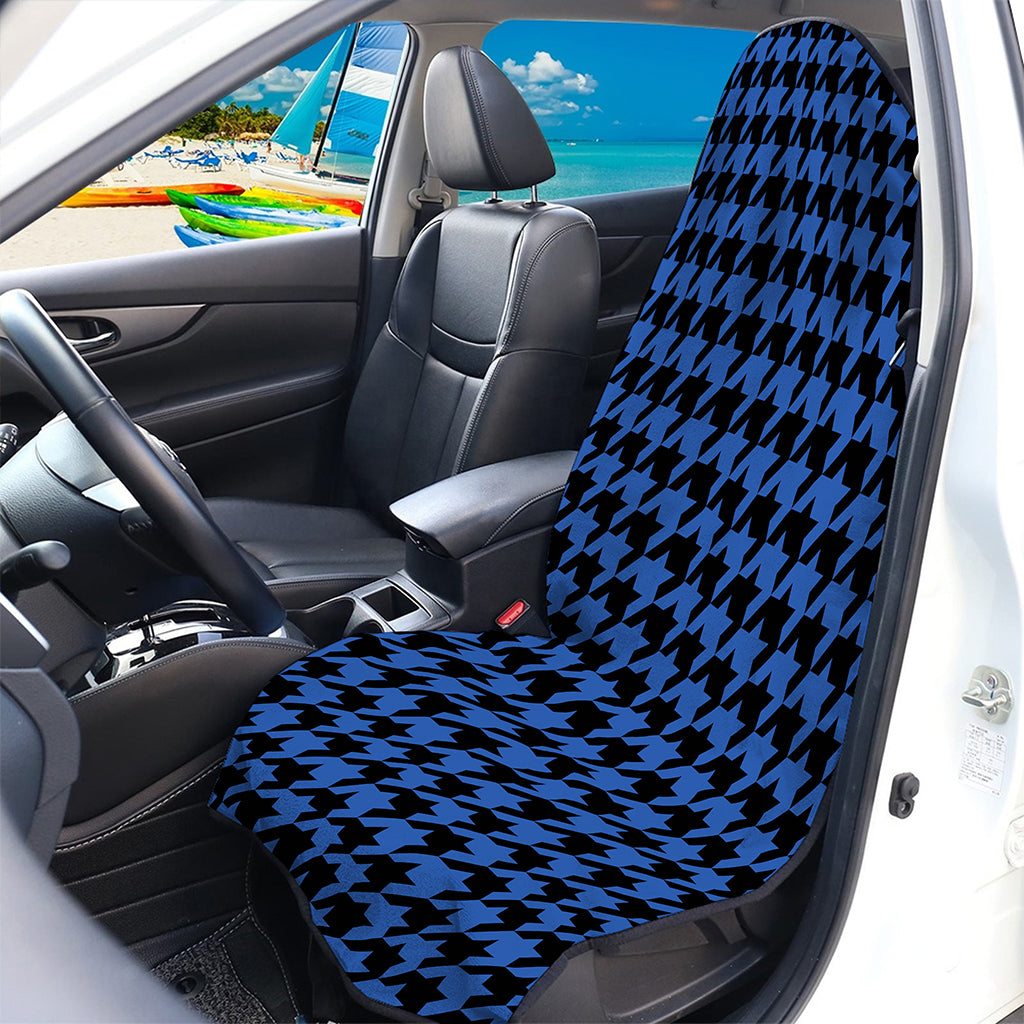 Blue And Black Houndstooth Print Waterproof Car Seat Cover
