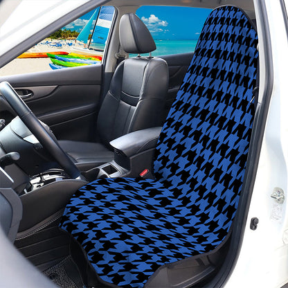 Blue And Black Houndstooth Print Waterproof Car Seat Cover