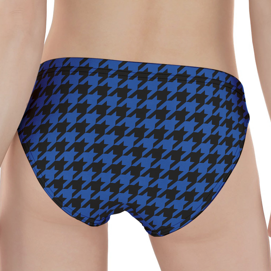 Blue And Black Houndstooth Print Women's Panties