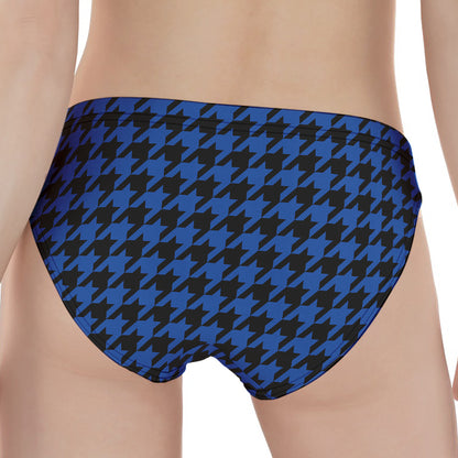 Blue And Black Houndstooth Print Women's Panties