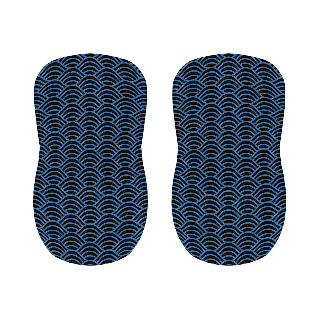 Blue And Black Japanese Pattern Print Bar Stool Covers
