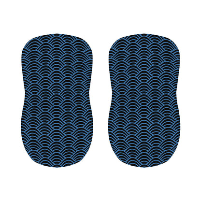 Blue And Black Japanese Pattern Print Bar Stool Covers