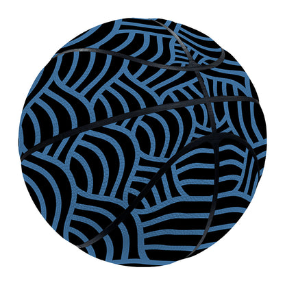 Blue And Black Japanese Pattern Print Basketball