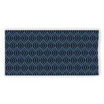 Blue And Black Japanese Pattern Print Beach Towel