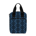 Blue And Black Japanese Pattern Print Bible Tote Bag