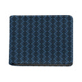 Blue And Black Japanese Pattern Print Bifold Wallet