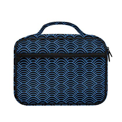 Blue And Black Japanese Pattern Print Briefcase Bible Bag