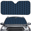 Blue And Black Japanese Pattern Print Car Windshield Sun Shade