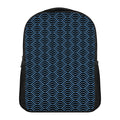 Blue And Black Japanese Pattern Print Casual Backpack